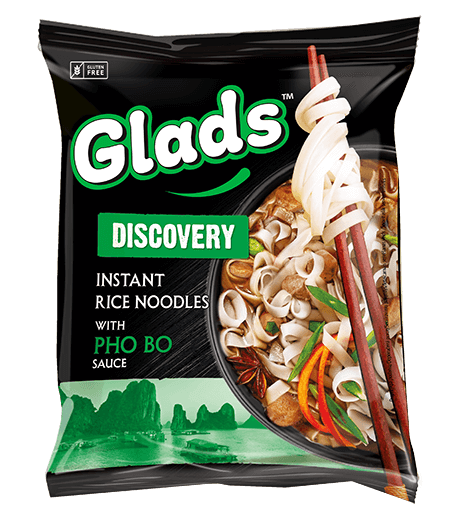 Glads Discovery rīsu nūdeles ar «Pho&nbsp;Bo» mērci