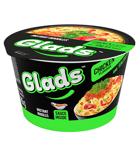 Glads nūdeles ar vistas gaļas garšu un «Salsa» mērci