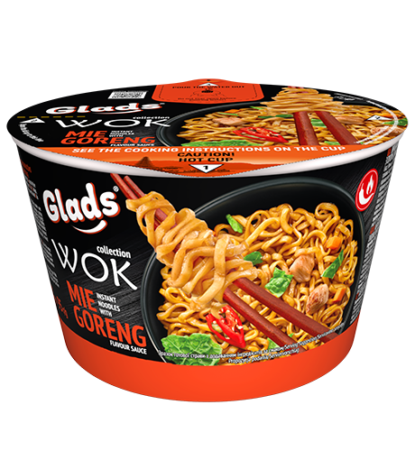 Glads WOK nūdeles ar «Mie Goreng» aromatizētu mērci Glads WOK nūdeles ar «Mie Goreng» aromatizētu mērci